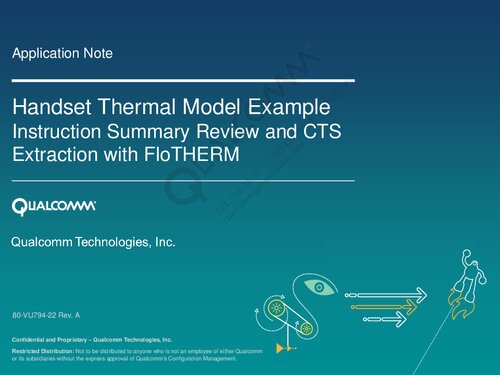 Handset Thermal Model Example Instruction Summary Review and CTS Extraction with FloTHERM