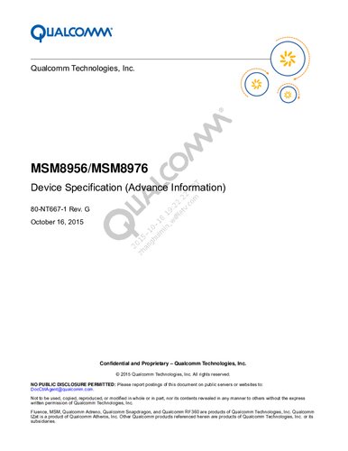 MSM8956/MSM8976 Device Specification (Advance Information)