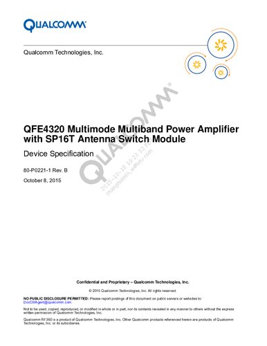 QFE4320 Multimode Multiband Power Amplifier with SP16T Antenna Switch Module