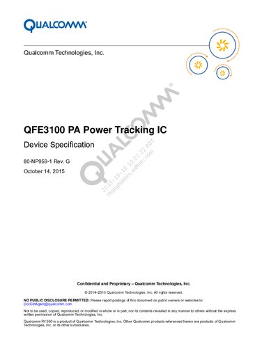 QFE3100 PA Power Tracking IC Device Specification