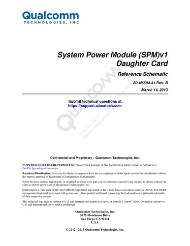 System Power Module (SPM) v1 Daughter Card