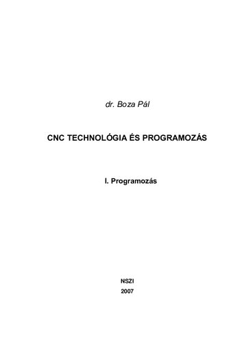 CNC technológia és programozás - I. Programozás