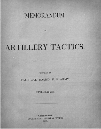 Memorandum of Artillery Tactics