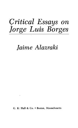 Critical Essays on Jorge Luis Borges