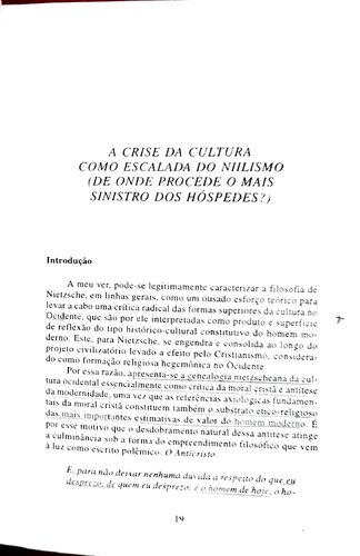 A crise da cultura como escalada do niilismo - Labirintos da Alma