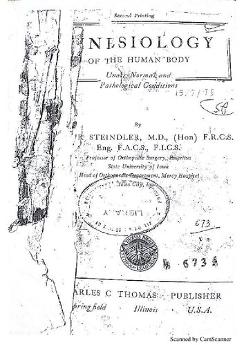 Kinesiology of the human body - under normal and pathological conditions