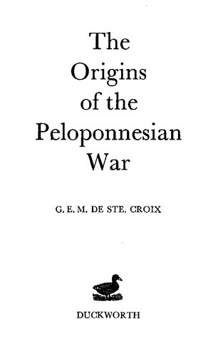 The Origins of the Peloponnesian War