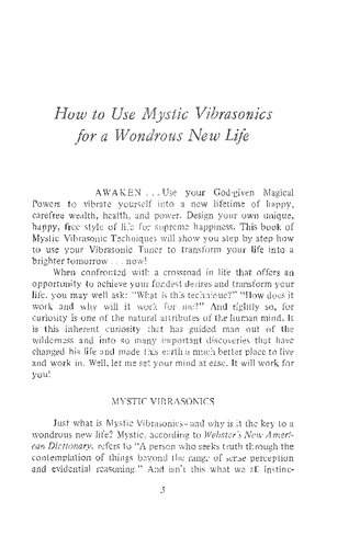 Mystic vibrasonics: The technique and how to use it for a wondrous new life