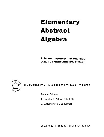 Elementary Abstract Algebra