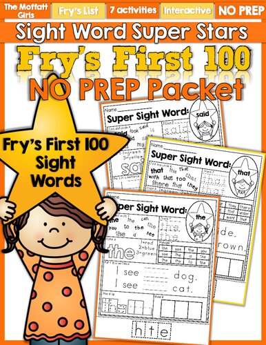 Moffatt Girls - Sight Word Super Stars - Fry's First 100 No Prep Packet