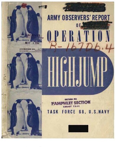 Army observers' report of Operation Highjump (1947) War Dept