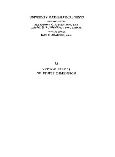 Vector Spaces of Finite Dimension