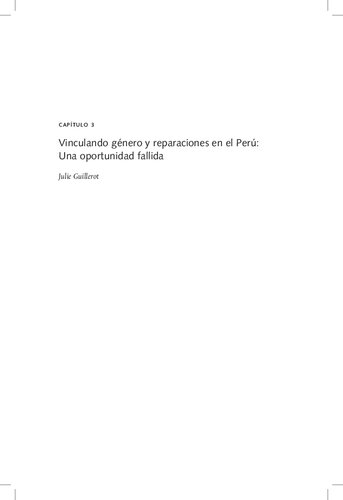 Vinculando género y reparaciones en el Perú: Una oportunidad fallida