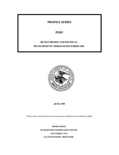 Peru: Human Rights and Political Developments through December 1994