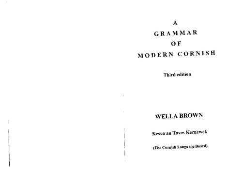 A grammar of modern Cornish