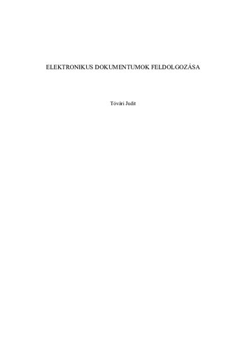 Elektronikus dokumentumok feldolgozása