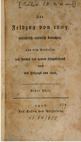 Der Feldzug von 1805  ; militärisch-politisch betrachtet