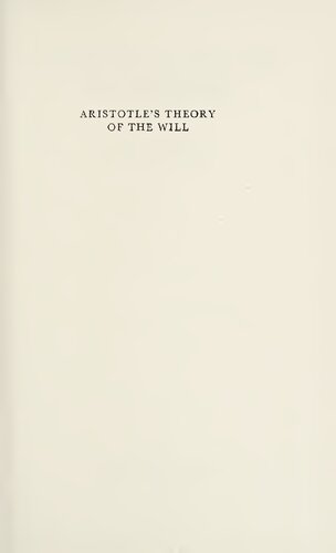 Aritotle's Theory of the Will