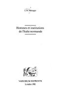 Hommes et institutions de l'Italie normande