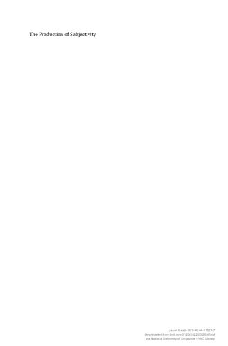 The Production of Subjectivity: Marx and Philosophy