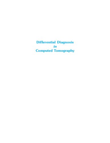 Differential Diagnosis in Computed Tomography