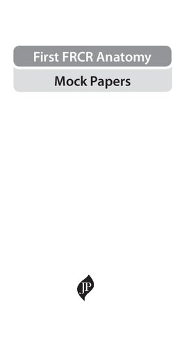 First FRCR Anatomy: Mock Papers