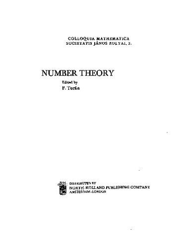 Number theory: proceedings