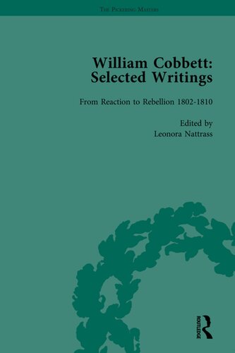 William Cobbett: Selected Writings Vol 1