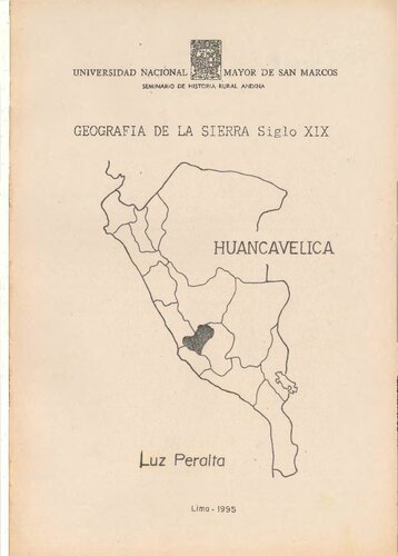 Geografía de la sierra, siglo XIX: Huancavelica