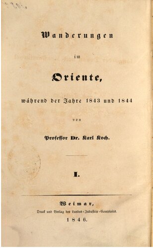 Wanderungen im Oriente, während der Jahre 1843 und 1844