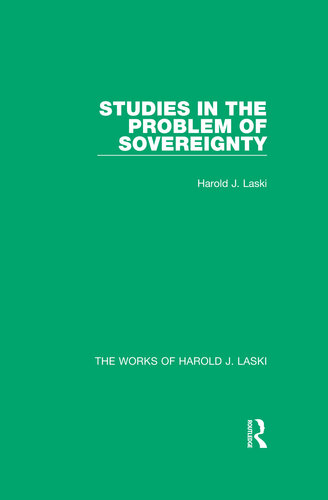 Studies in the Problem of Sovereignty