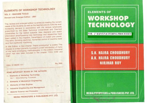 Elements of Workshop Technology-I