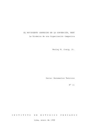 El movimiento campesino en La Convención, Cuzco, Perú. La dinámica de una organización campesina