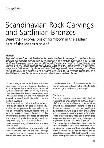 Asa Sjoholm - Scandinavian Rock Carvings and Sardinian Bronzes