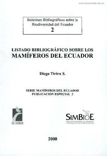 Listado bibliográfico sobre los mamíferos del Ecuador