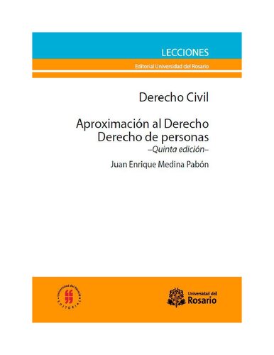 Derecho Civil. Aproximación al Derecho. Derecho de personas: Quinta edición