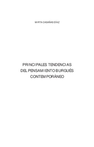 Principales tendencias del pensamiento burgués contemporáneo