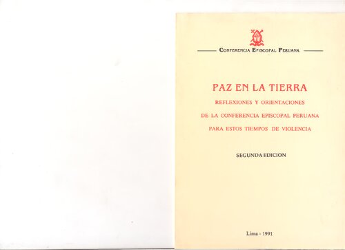 Paz en la Tierra. Reflexiones y orientaciones de la Conferencia Episcopal Peruana para estos tiempos de violencia