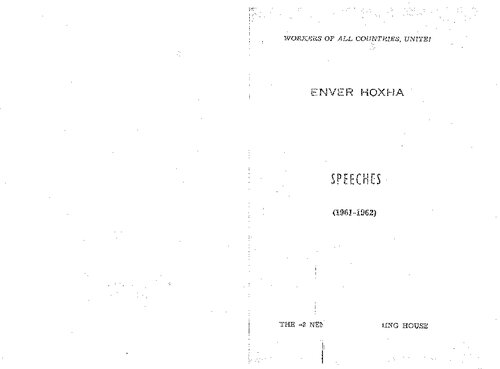 Enver Hoxha. Speeches (1961-1962)