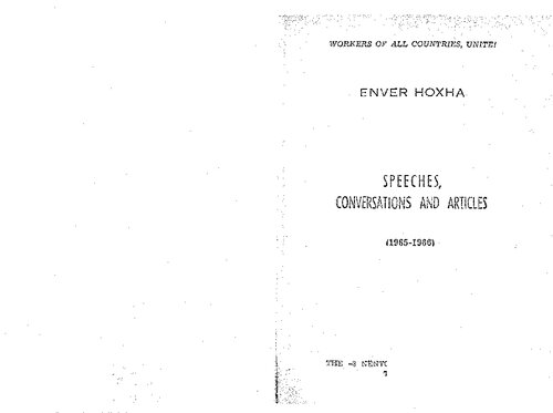 Enver Hoxha. Speeches, conversations and articles (1965-1966)