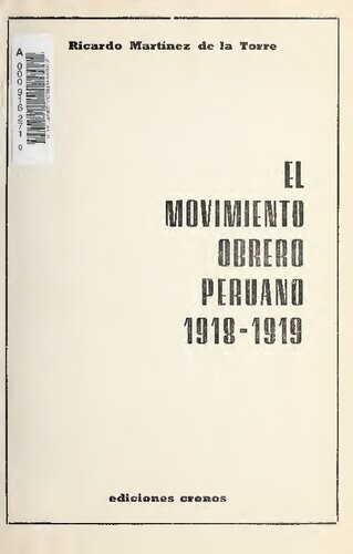 El movimiento obrero peruano 1918-1919