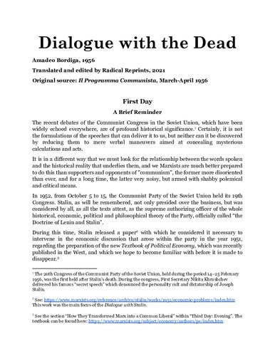 Dialogue with the Dead