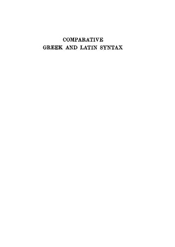 Comparative Greek and Latin Syntax