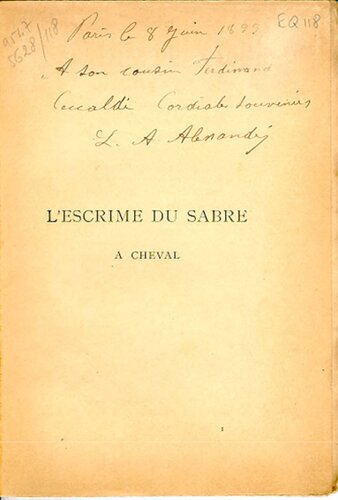 L'Escrime du sabre a cheval