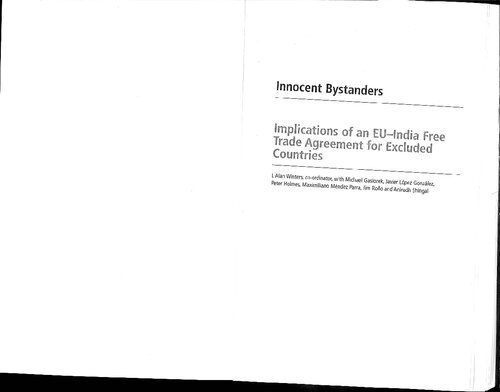 Innocent bystanders : implications of an EU-India free trade agreement for excluded countries