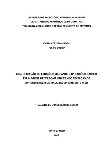 Identificação de emoções mediante expressões faciais Em imagens de webcam utilizando técnicas de Aprendizagem de máquina em ambiente web