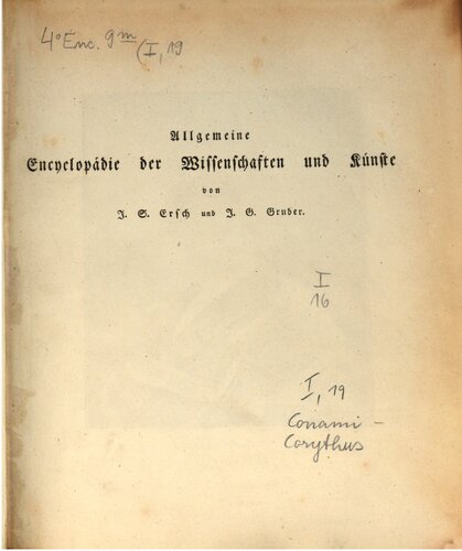 Allgemeine Encyclopädie der Wissenschaften und Künste in alphabetischer Folge / Conami bis Corythus