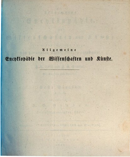 Allgemeine Encyclopädie der Wissenschaften und Künste in alphabetischer Folge / Nachträge: Carlowitz bis Cyrillus und D bis Dan