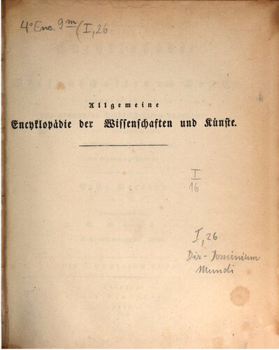 Allgemeine Encyclopädie der Wissenschaften und Künste in alphabetischer Folge / Dir bis Dominium Mundi