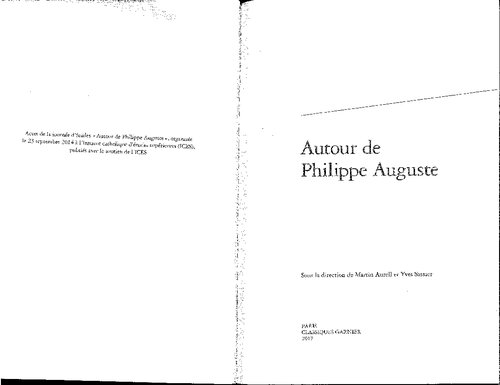 Autour de Philippe Auguste